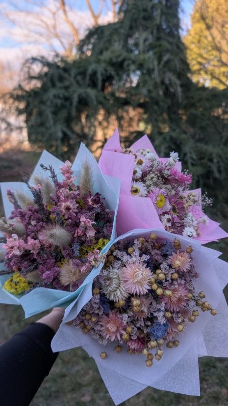 Kytice ze sušených květů menší